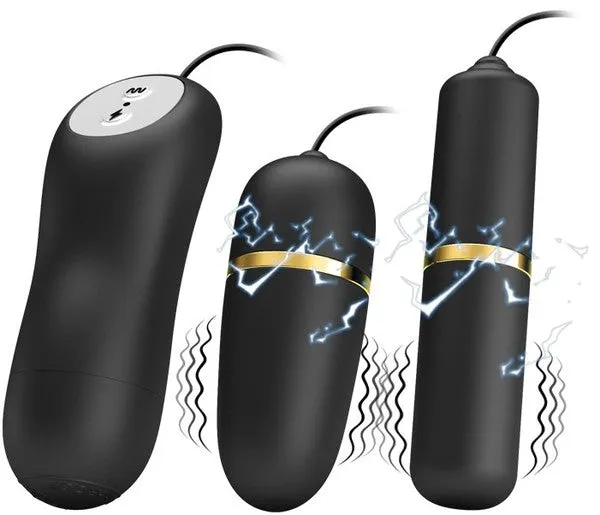 Pretty Love Anal Double Vibro Bullets Black