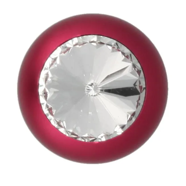 Anal BUM FUN Alloy Butt Plug with Clear Jewel Red Large Anal BUM FUN Alloy Butt Plug with Clear Jewel Red Large