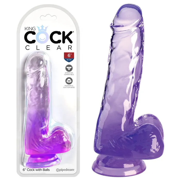Pipedream King Cock Clear 6 Cock with Balls 152 cm Dong Dildos