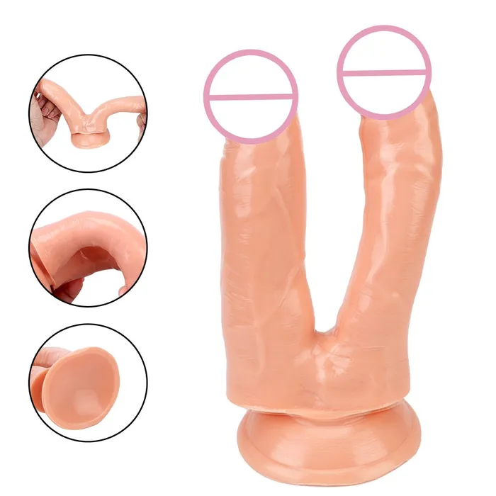 soniker Male Sex Toys Erotic Double Dildo With Strong Cup Vagina Massage Anal Plug Sex Toys