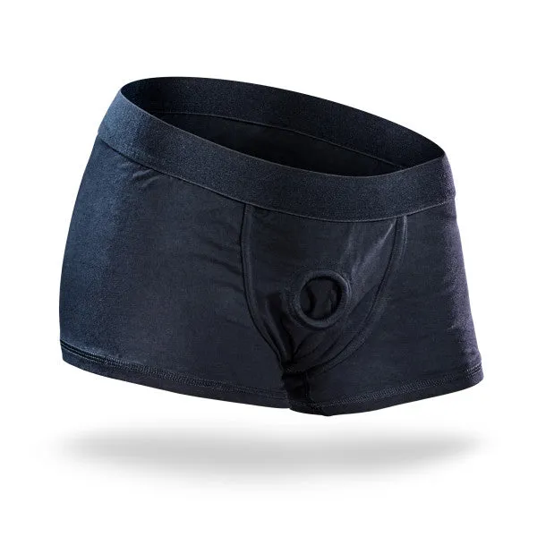 Anal Blush Novelties Temptasia Harness Briefs Small Black