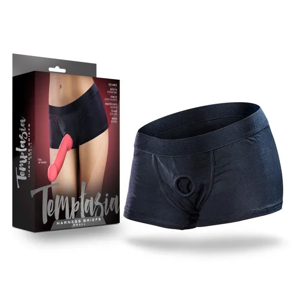 Anal Blush Novelties Temptasia Harness Briefs Small Black