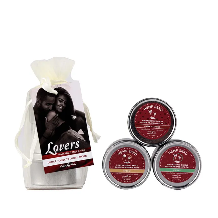 Couples EB Hemp Seed Lovers Massage Candle Trio Earthly Body