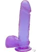 Dildos Doc Johnson Novelties Crystal Jellies Ballsy Cock 8in Purple WSuction Cup