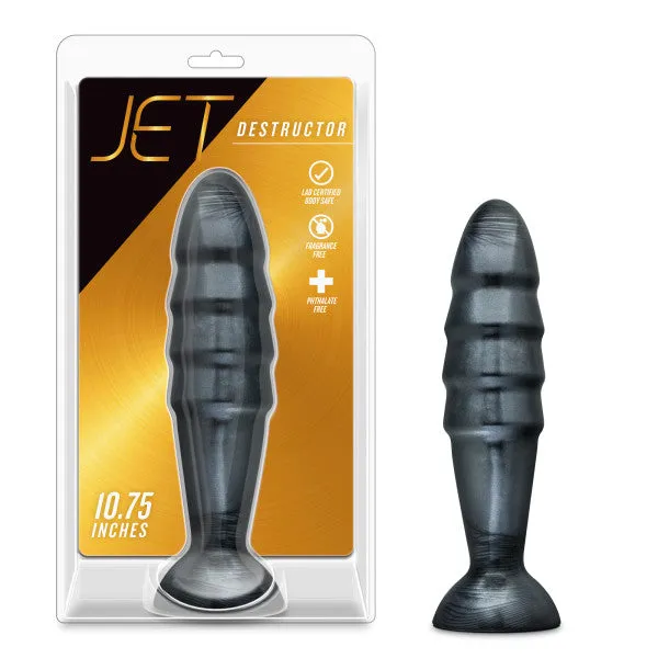 Jet Destructor Carbon Metallic Black Butt Plug Blush Novelties Anal