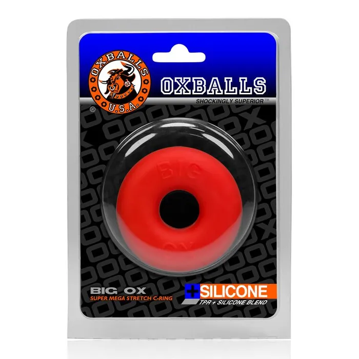 OXBALLS Vibrators Big Ox Cockring Oxballs Silico Ne Tpr Blend Red Ice