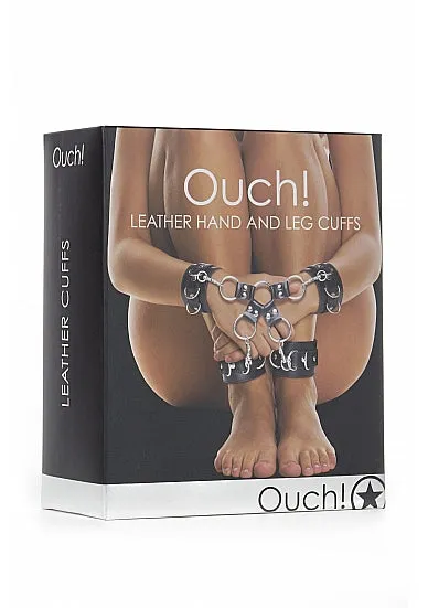 SHOTS AMERICA Anal Ouch Leather Hand Legcuffs Black