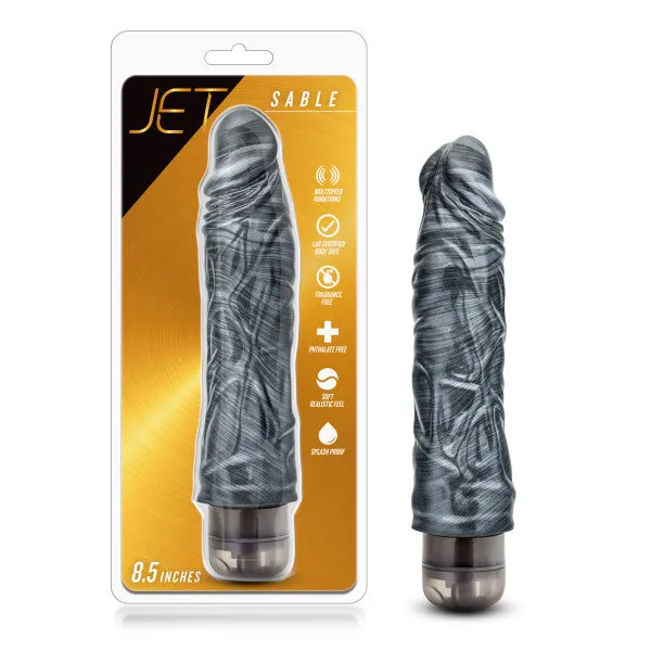 Vibrators Blush Novelties Jet Sable Carbon Metallic Black Vibrating Dildo
