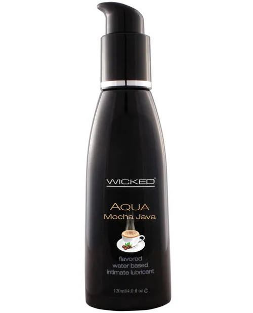 Vibrators Wicked Lubes Wicked Aqua Mocha Java Lube 4 Oz