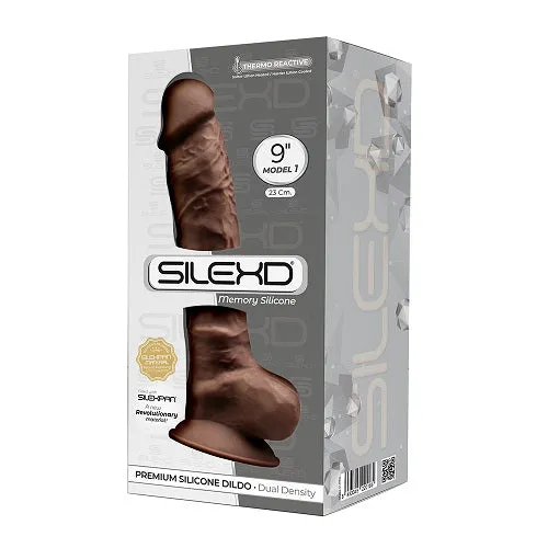 Dildos Silexd SilexD 9 inch Realistic Silicone Dual Density Dildo with Suction Cup with Balls Brown Dildos Silexd SilexD 9 inch Realistic Silicone Dual Density Dildo with Suction Cup with Balls Brown