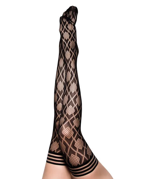 Anal Kixies Elle Fishnet Diamond Thigh High Black Kixies