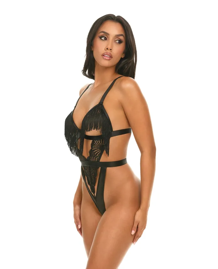 Annika Open Cup Teddy wFringe Detail Oh La La Cheri Male Sex Toys