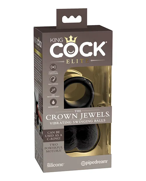Dildos Pipedream King Cock Elite The Crown Jewels Vibrating Swinging Balls