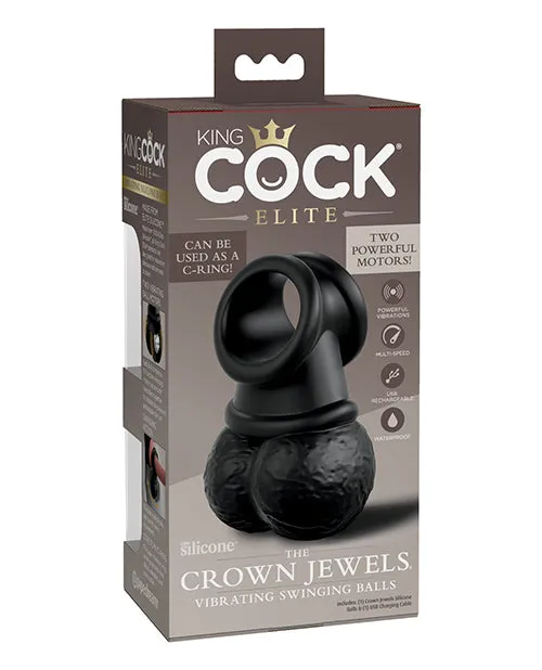 Dildos Pipedream King Cock Elite The Crown Jewels Vibrating Swinging Balls