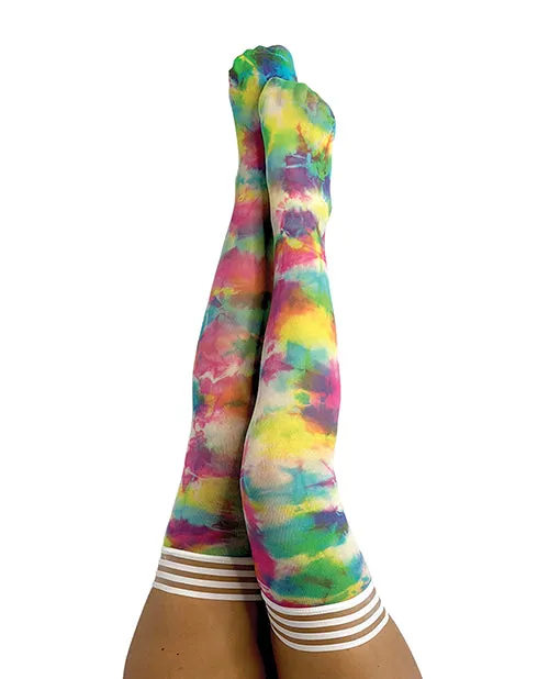 Kixies Vibrators Kixies Gilly Tie Die Thigh High Bright Color