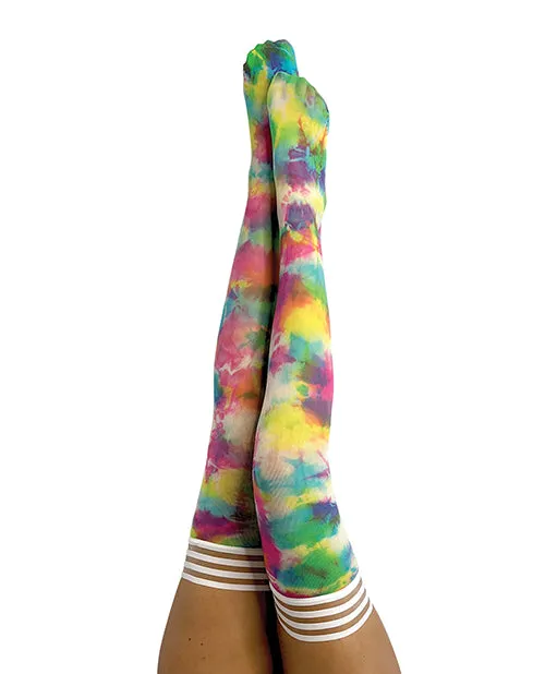 Kixies Vibrators Kixies Gilly Tie Die Thigh High Bright Color