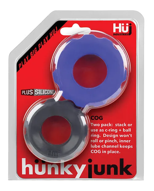 Male Sex Toys Oxballs Hunky Junk Cog Ring 2 Size Double Pack Pack Of 2