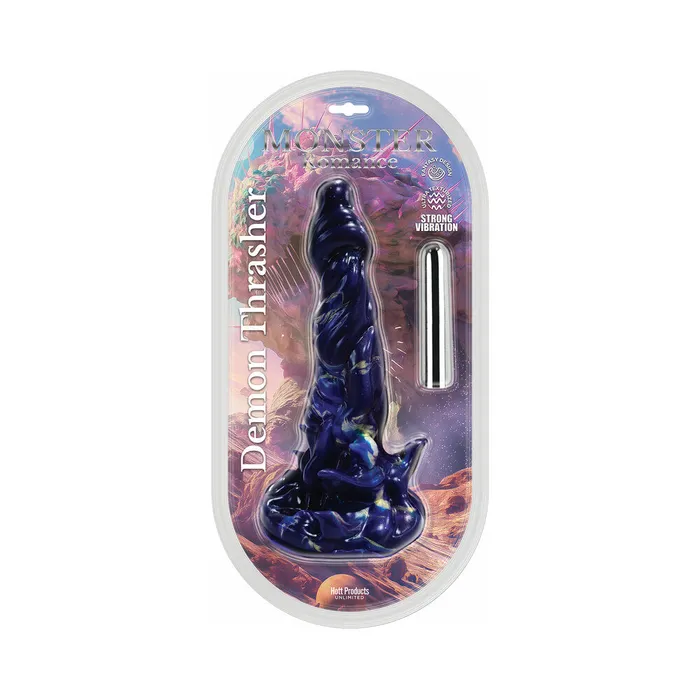 Monster Romance Demon Thrasher with Vibrating Bullet Silicone Dildo 65 in Hott Products Female Sex Toys