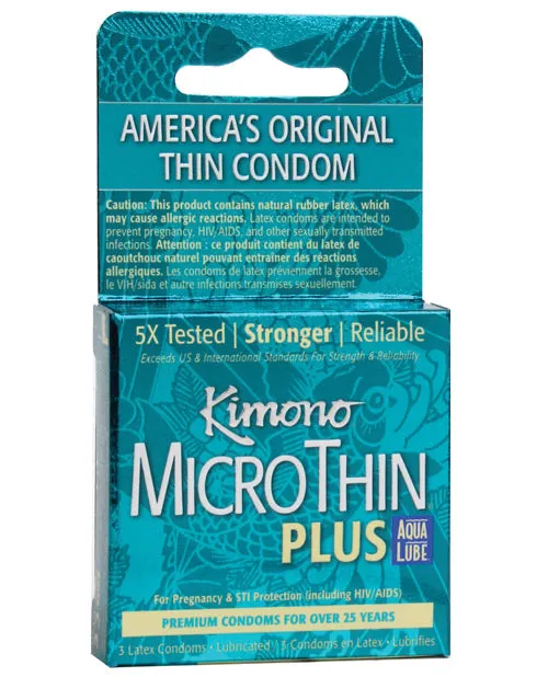 Paradise Marketing Vibrators Kimono Micro Thin Aqua Lube Condom