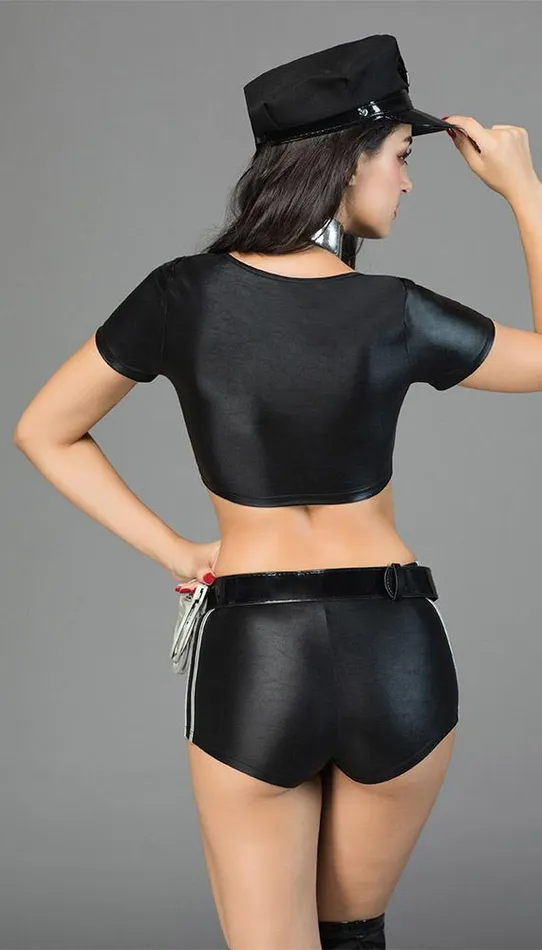 Sexy Police Officer Costume with ZipUp Shirt Kissablegs Male Sex Toys