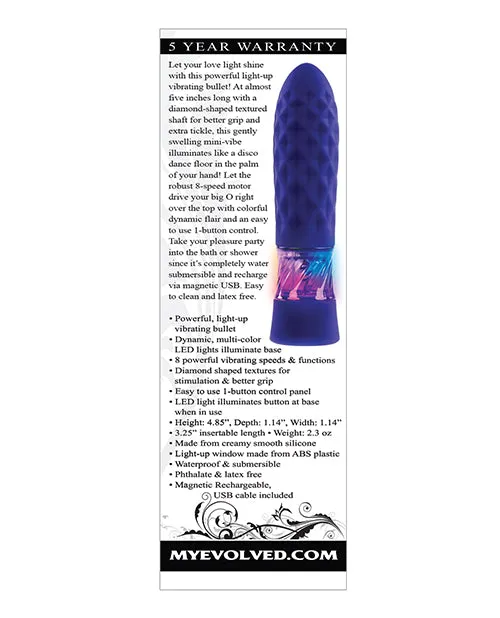 Vibrators Evolved Evolved Raver Light Up Bullet