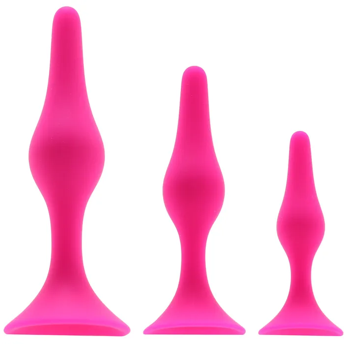 Anal Blush Luxe Beginner Silicone Butt Plug Kit in Pink