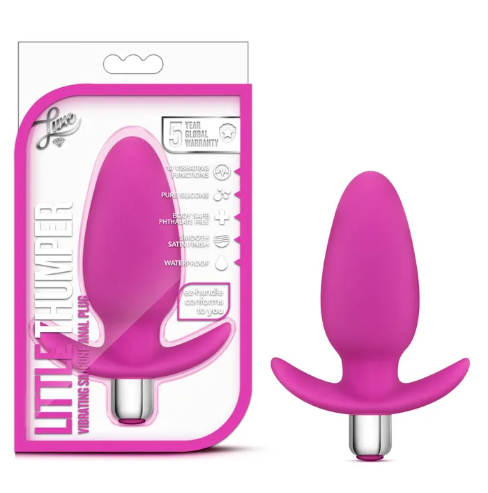 Anal Blush Luxe By Blush Little Thumper Fuchsia 475Inch Vibrating Anal Plug With Handle Anal Blush Luxe By Blush Little Thumper Fuchsia 475Inch Vibrating Anal Plug With Handle