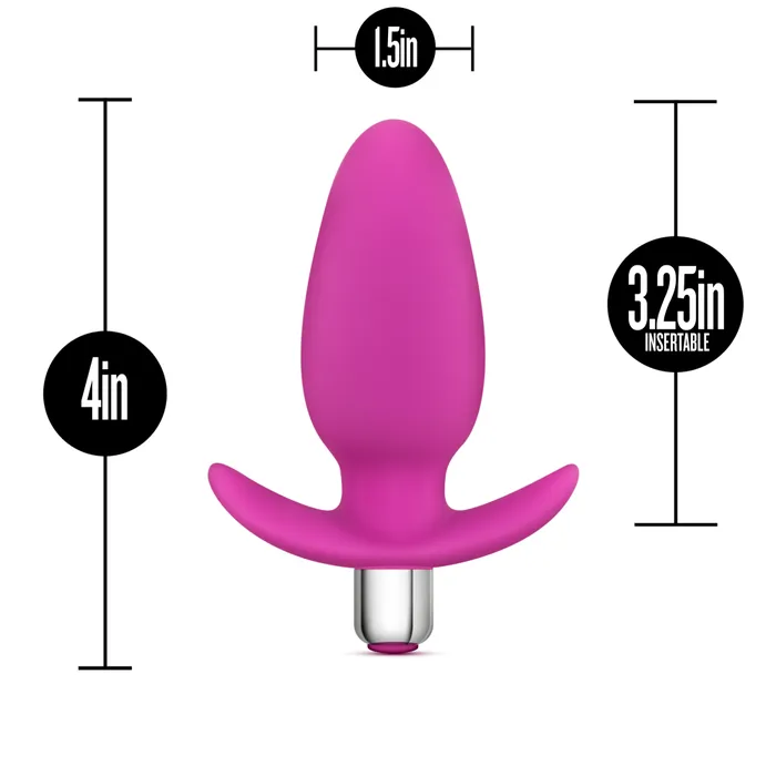 Anal Blush Luxe By Blush Little Thumper Fuchsia 475Inch Vibrating Anal Plug With Handle