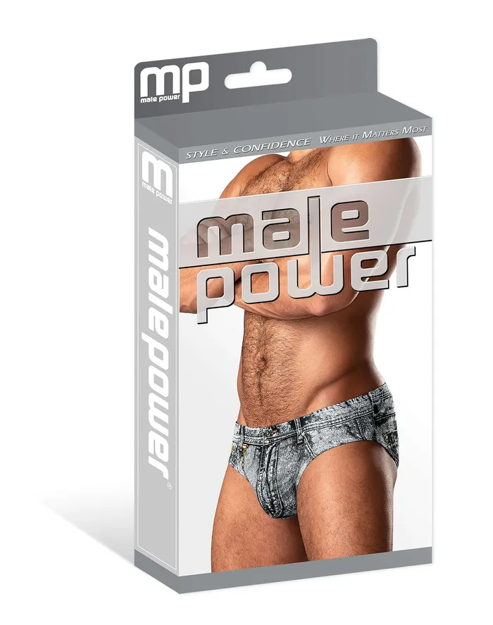 Anal Dirty Denim Bikini Briefs Blue Medium from Male Power Lingerie Male Power Lingerie Anal Dirty Denim Bikini Briefs Blue Medium from Male Power Lingerie Male Power Lingerie