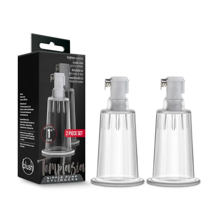 Anal Temptasia By Blush Nipple Cylinders Set of 2 Clear Pump Blush