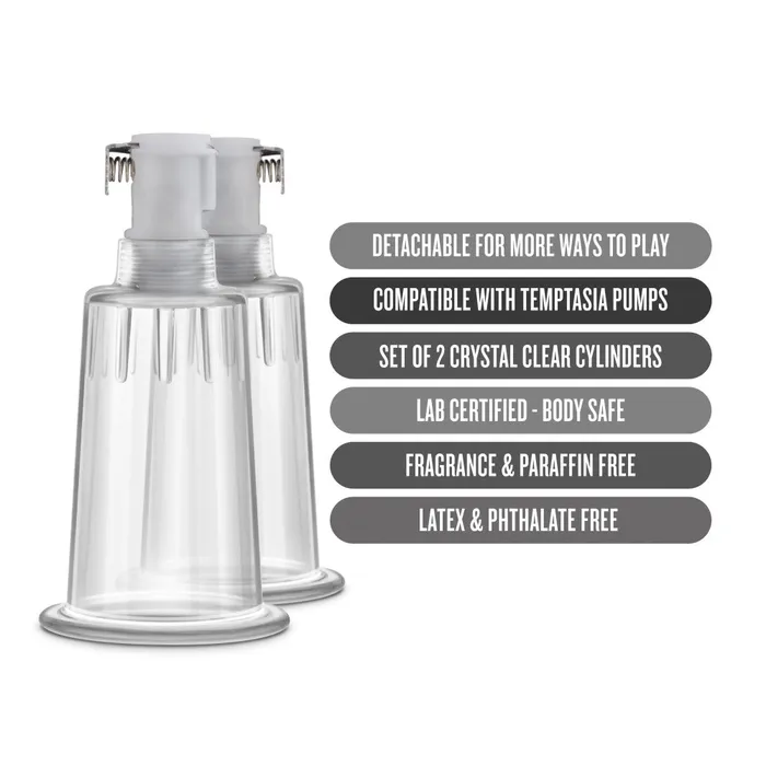 Anal Temptasia By Blush Nipple Cylinders Set of 2 Clear Pump Blush