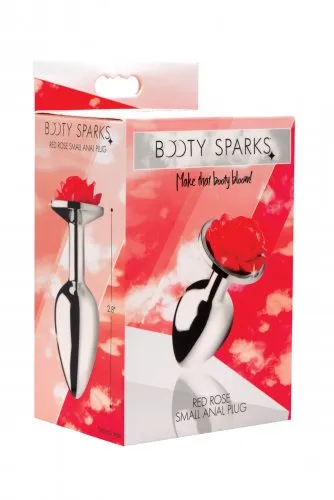Anal XR Brands Booty Sparks Red Rose Small Anal Plug