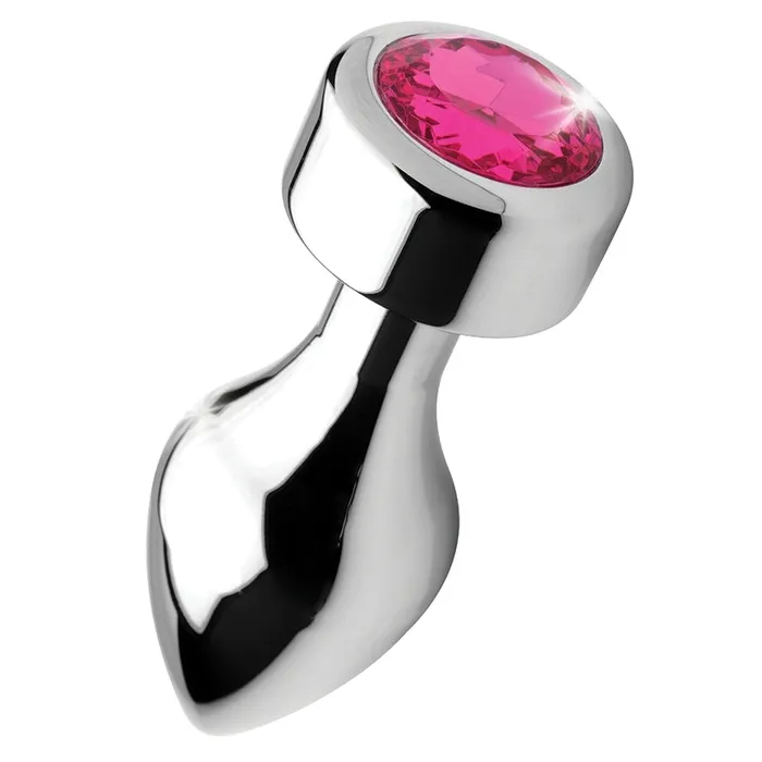 Anal XR Brands Booty Sparks Weighted Base Aluminum Plug Pink GemMedium