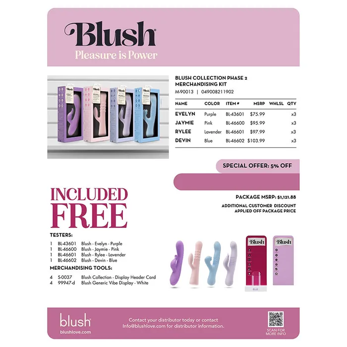 Blush Collection Phase 2 Merchandising Kit BLUSH Vibrators