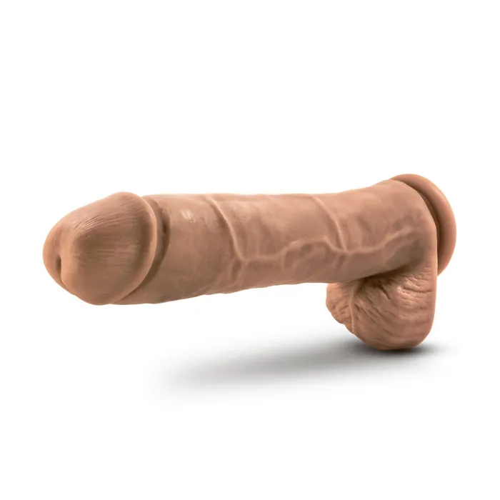 Blush Dildos Au Naturel By Blush Big John Realistic Mocha 115Inch Long Dildo With Balls Suction Cup Base