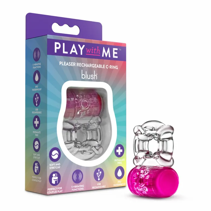 Blush Male Sex Toys Play With Me By Blush Pleaser Rechargeable Vibrating Penis Ring Pink Blush Male Sex Toys Play With Me By Blush Pleaser Rechargeable Vibrating Penis Ring Pink