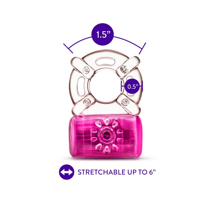 Blush Male Sex Toys Play With Me By Blush Pleaser Rechargeable Vibrating Penis Ring Pink