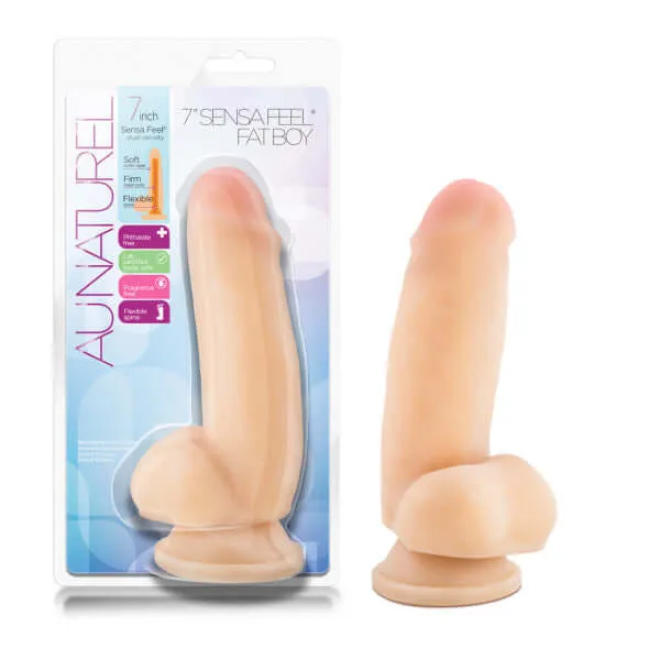 Blush Novelties Au Naturel 7 inches Sensa Feel Fat Boy Dildo Beige Dildos