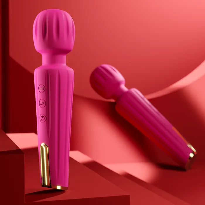 Blush Vibrators Blush Allana Velvet 20 Function Vibrating Massage Wand With RumboTech