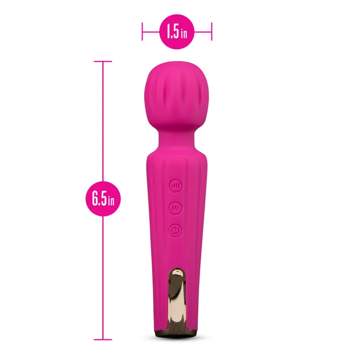 Blush Vibrators Blush Allana Velvet 20 Function Vibrating Massage Wand With RumboTech