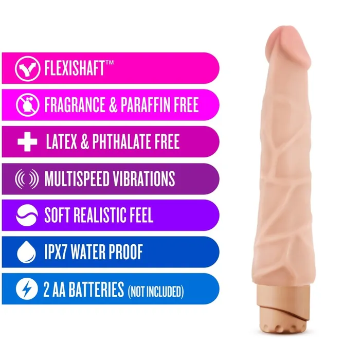 Blush Vibrators Dr Skin By Blush Cock Vibe 1 Realistic Beige 9Inch Long Vibrating Dildo