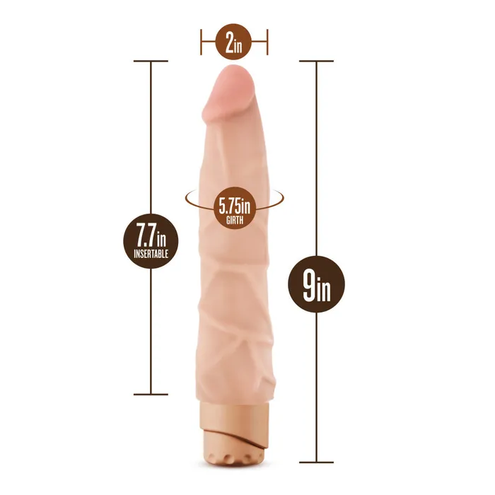 Blush Vibrators Dr Skin By Blush Cock Vibe 1 Realistic Beige 9Inch Long Vibrating Dildo