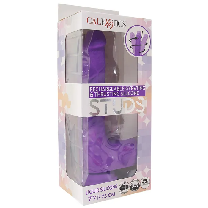 CalExotics Vibrators Studs Gyrating Thrusting Vibe in Purple