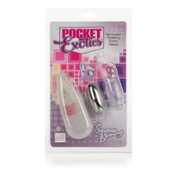 California Exotic Novelties Female Sex Toys Pocket Exotics Snow Bunny Bullet Vibrator Clear Set