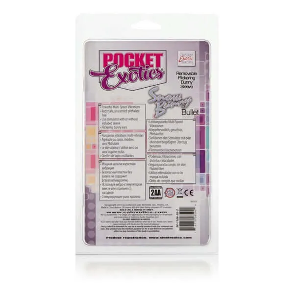 California Exotic Novelties Female Sex Toys Pocket Exotics Snow Bunny Bullet Vibrator Clear Set