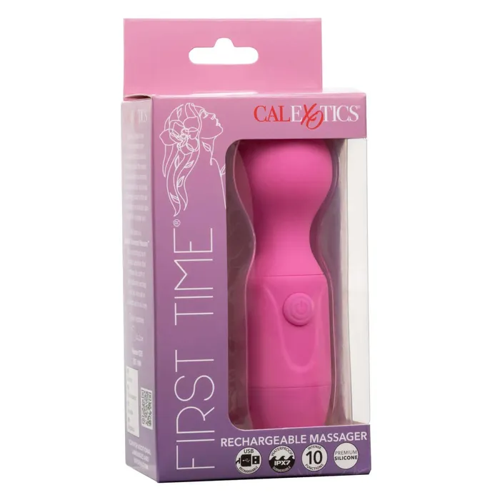 California Exotic Novelties First Time Rechargeable Massager 10 Functions Flexible Neck Waterproof Female Sex Toys