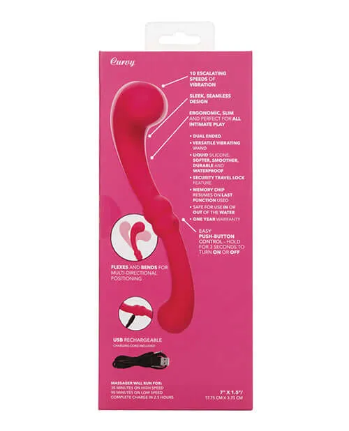 California Exotic Novelties Vibrators Pretty Little Wands Curvy Pink Vibrator