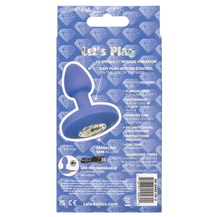 Cheeky Gems Rechargeable Vibrating ProbeBlue Small CAL EXOTICS Anal