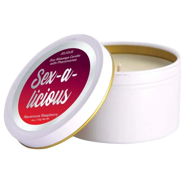 Classic Brands Couples Massage Candle with Pheromones SexALicious Ravenous Raspberry 4 Oz