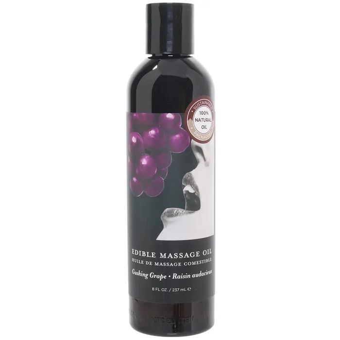 Couples Earthly Body Edible Massage Oil 8oz236ml in Gushing Grape